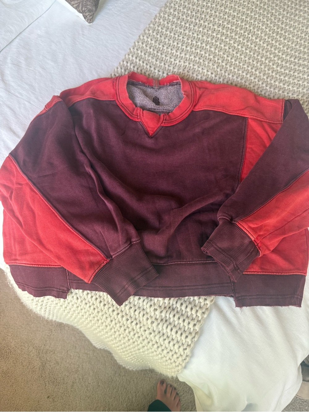 Two-Tone Red FP Movement Crewneck Sweatshirt